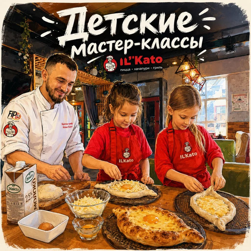 Дети готовят на мастер-классе IL'Kato