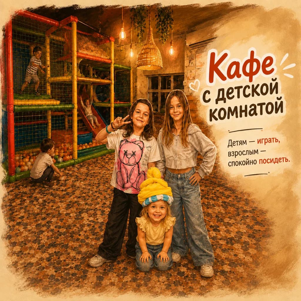 Кафе с детской комнатой IL'Kato: игровая зона, дети и уютный зал