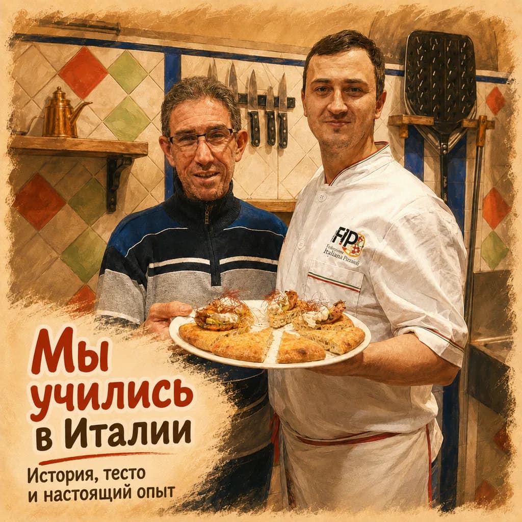 Пицца от пицциоло IL'Kato: Илья с наставником в Италии и готовая пицца